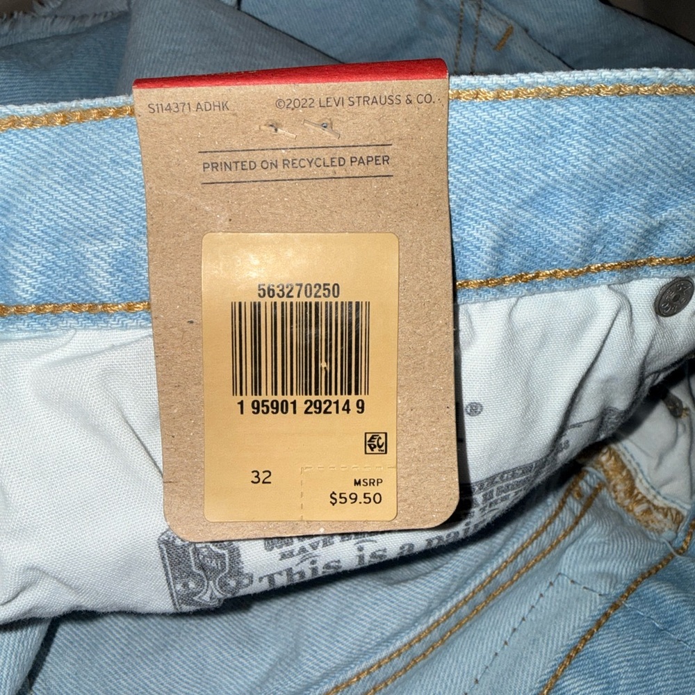 Levi's Women's Distressed Light Blue Jean Shorts 501 - Picture 5 of 5